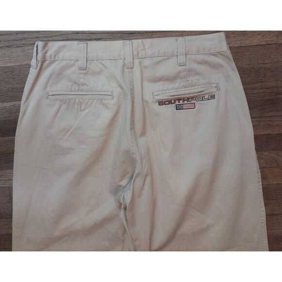 Vintage Y2K Southpole Wide Leg Retro Baggy Sz 32 Skater Hip Hop Pants Khaki Tan - Picture 7 of 10